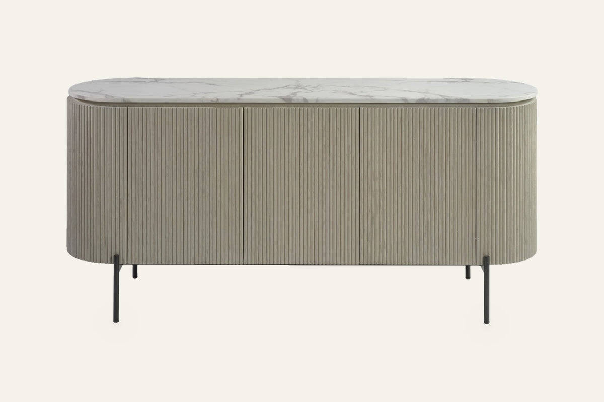 The Urbino Slatted Stone Sideboard, front view